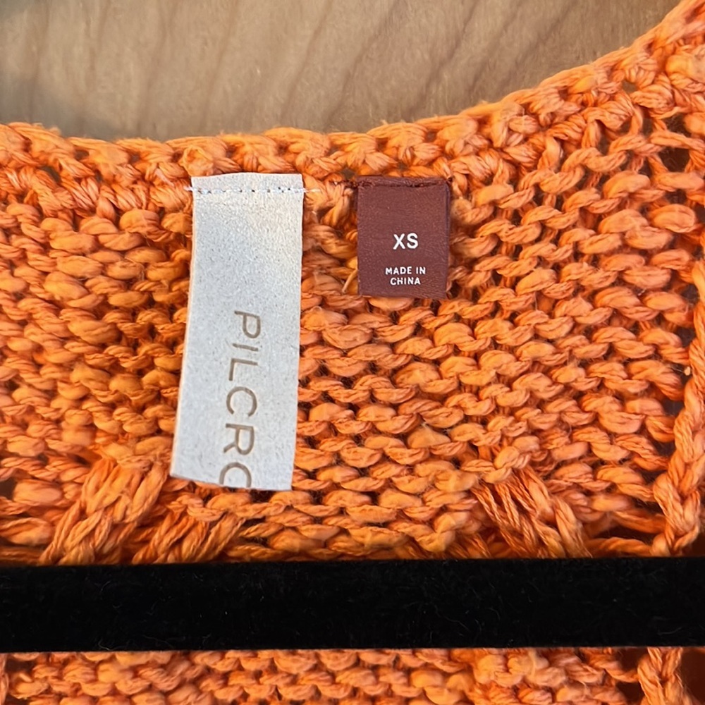 Anthropologie Orange V-Neck Sweater - Picture 2 of 8